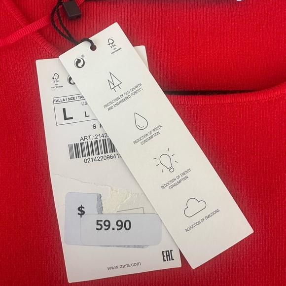 Zara Bold Red Knit Sweater - Picture 5 of 8